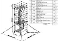 Tour d'échafaudage légère mobile en aluminium de systèmes en acier stables d'échafaudage